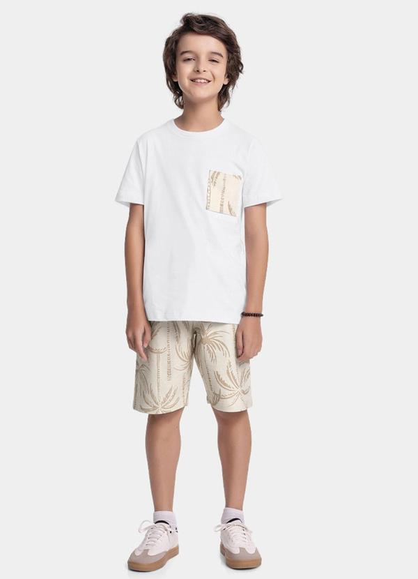 Vista 2 Conjunto Camiseta e Bermuda Branco Fakini Kids Fakini Kids