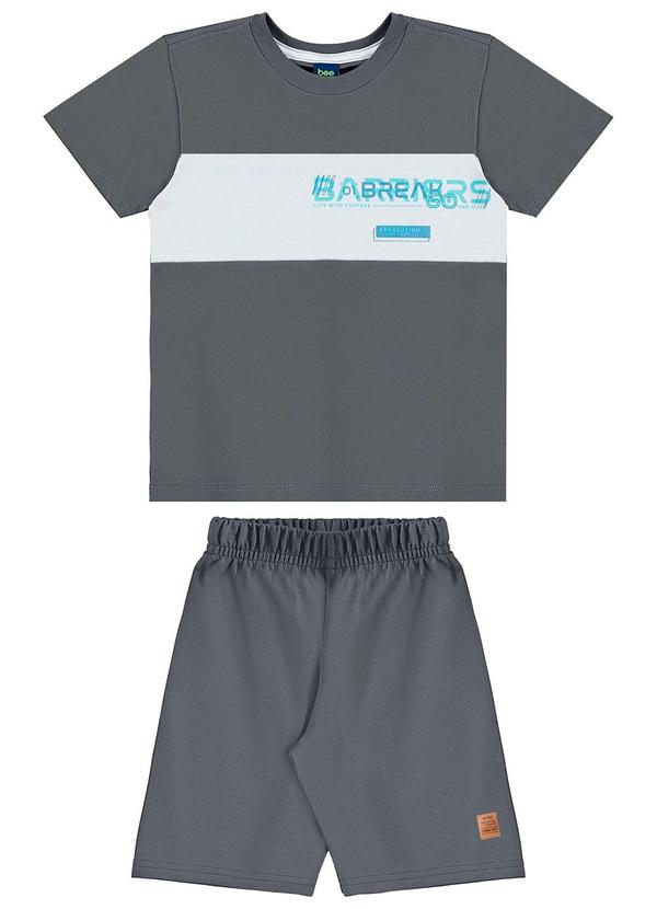 Conjunto Camiseta e Bermuda Cinza