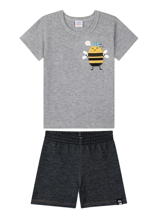 Conjunto Camiseta e Bermuda Cinza