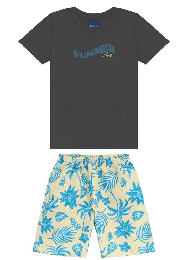 Conjunto Camiseta e Bermuda Cinza