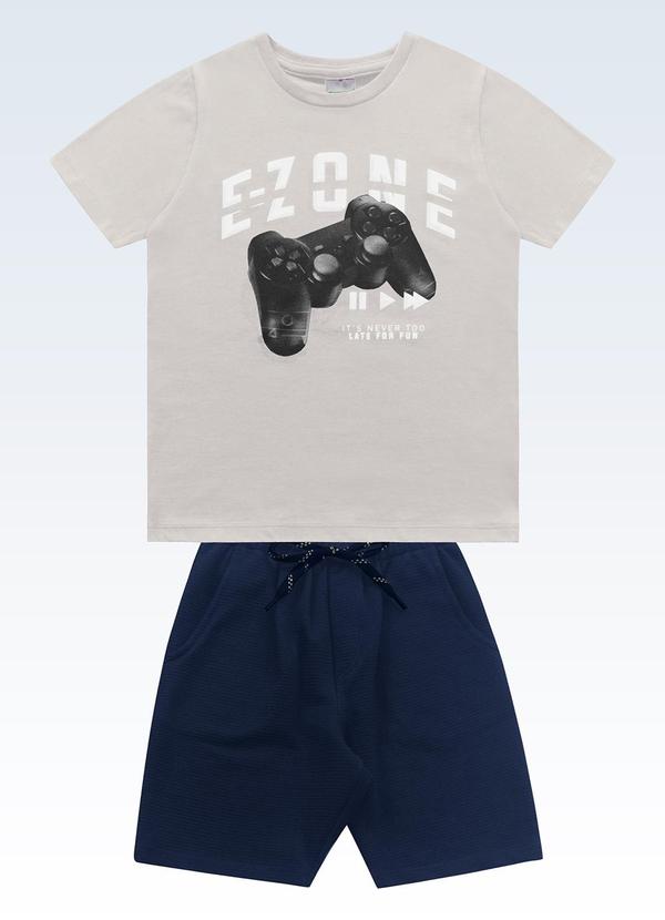 Conjunto Camiseta e Bermuda Cinza