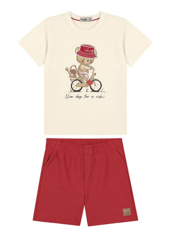 Vista 2 Conjunto Camiseta e Bermuda Creme Ioluig Ioluig