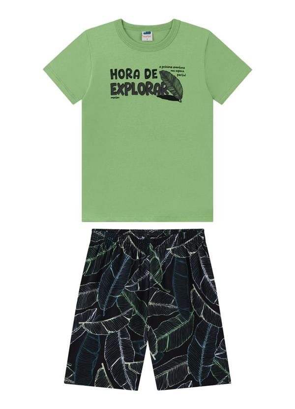 Vista 2 Conjunto Camiseta e Bermuda em Microfibra Verde Marlan Marlan