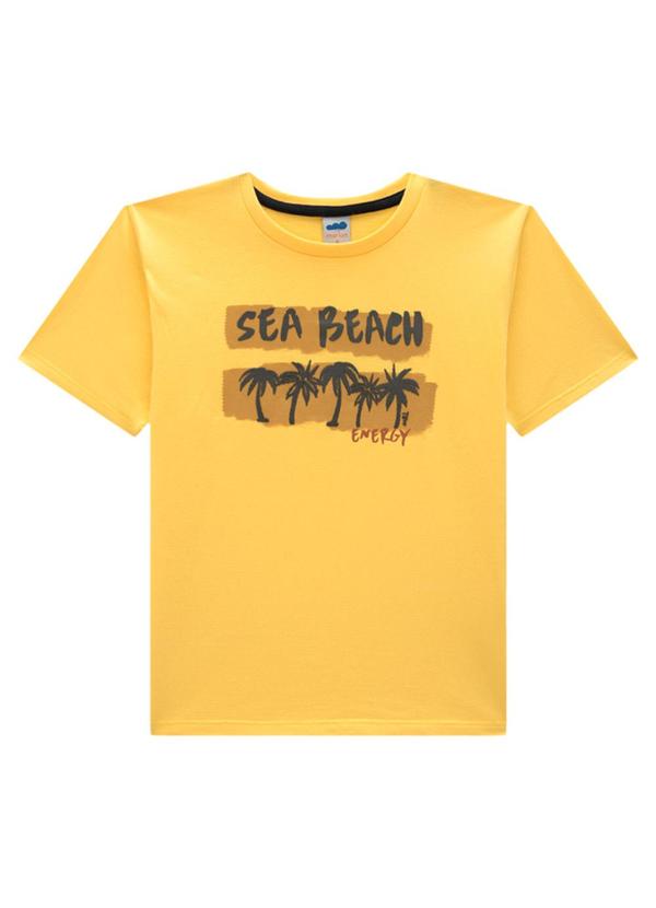 Conjunto Camiseta e Bermuda em Moletinho Amarelo