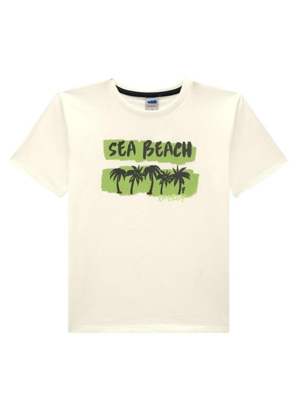 Conjunto Camiseta e Bermuda em Moletinho Bege