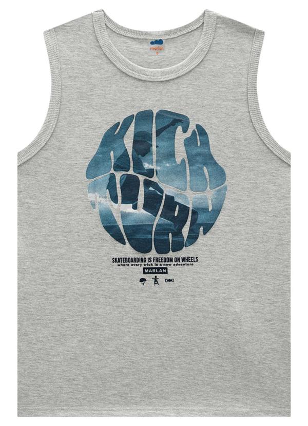 Conjunto Camiseta e Bermuda em Moletinho Cinza