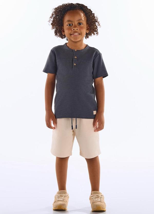 Conjunto Camiseta e Bermuda Infantil Cinza