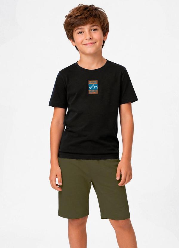 Conjunto Camiseta e Bermuda Infantil Preto
