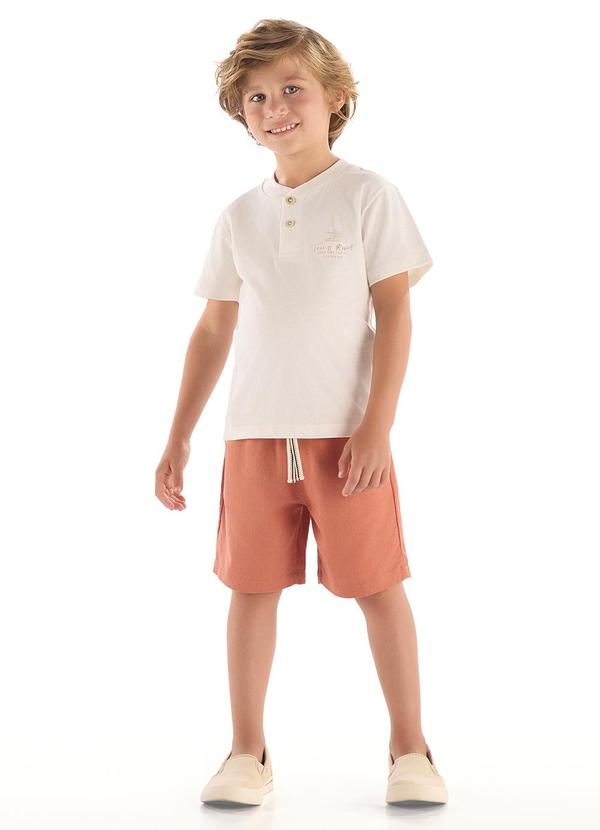 Conjunto Camiseta e Bermuda Infantil Branco