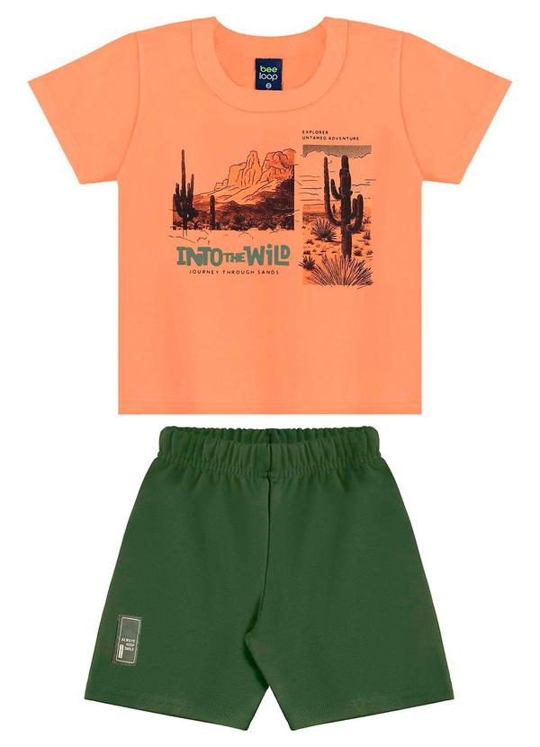 Conjunto Camiseta e Bermuda Laranja