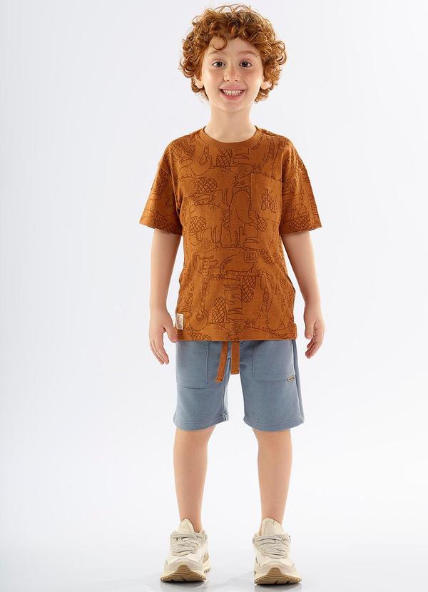 Conjunto Camiseta e Bermuda Marrom