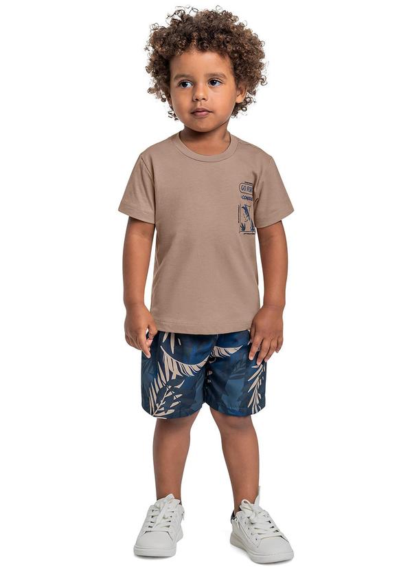 Conjunto Camiseta e Bermuda Marrom