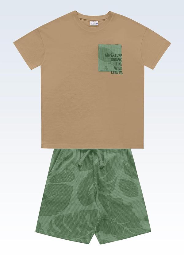 Conjunto Camiseta e Bermuda Marrom