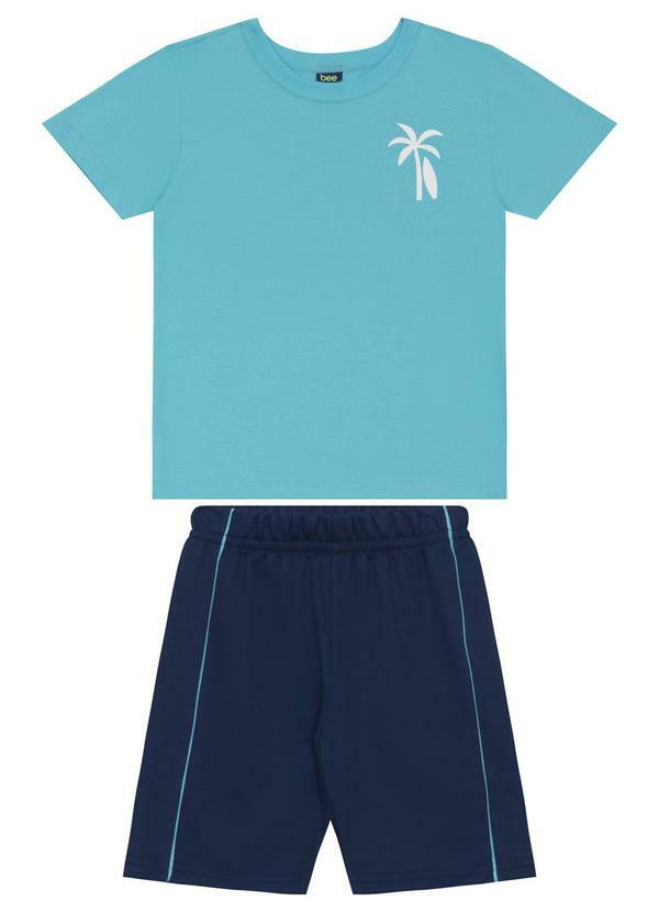 Conjunto Camiseta e Bermuda Menino Bee Loop Azul