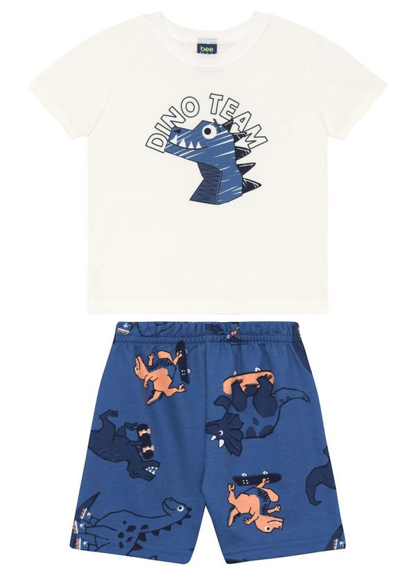 Conjunto Camiseta e Bermuda Menino Bee Loop Branco