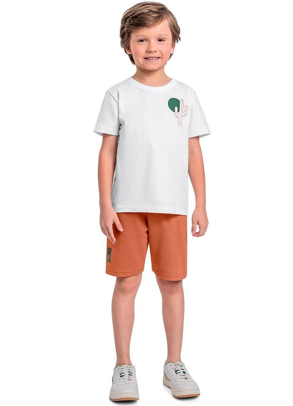 Conjunto Camiseta e Bermuda Menino Branco