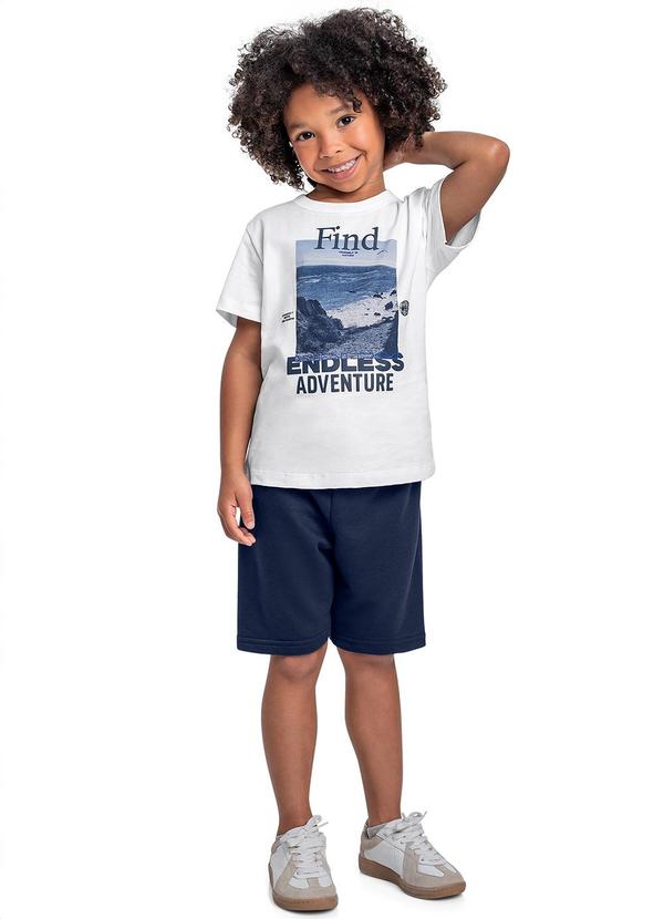 Conjunto Camiseta e Bermuda Menino Branco