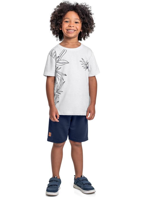 Conjunto Camiseta e Bermuda Menino Branco