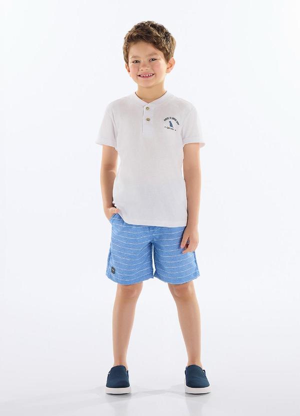 Conjunto Camiseta e Bermuda Menino Branco