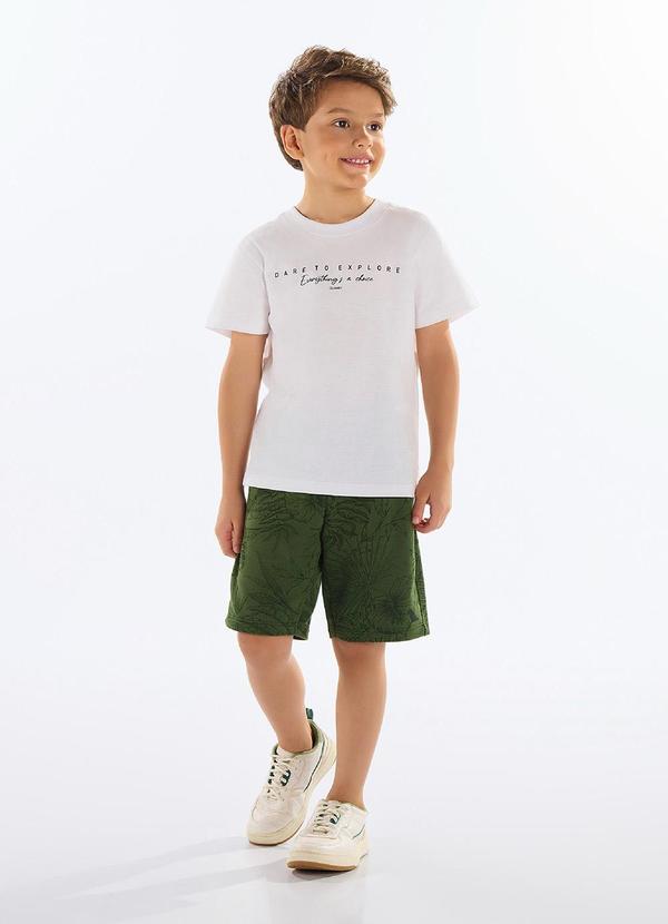 Conjunto Camiseta e Bermuda Menino Branco