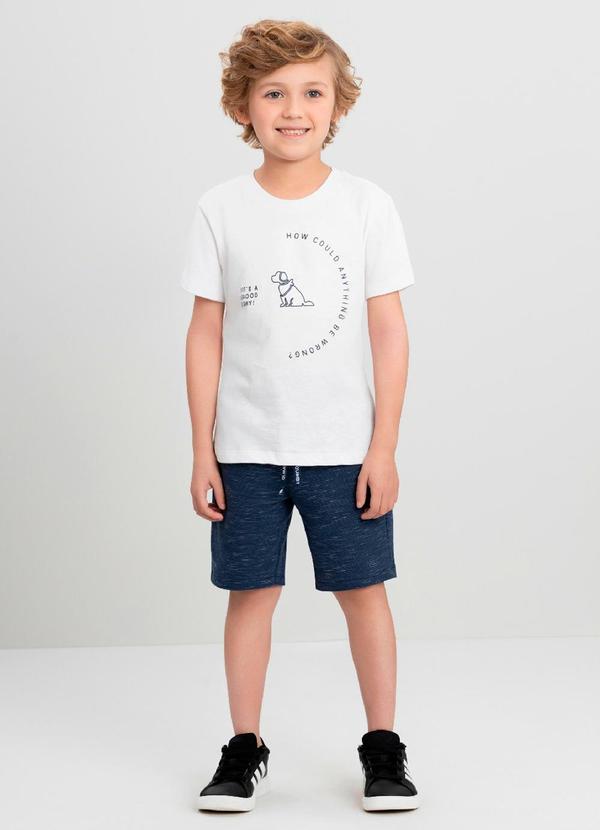 Conjunto Camiseta e Bermuda Menino Quimby Branco