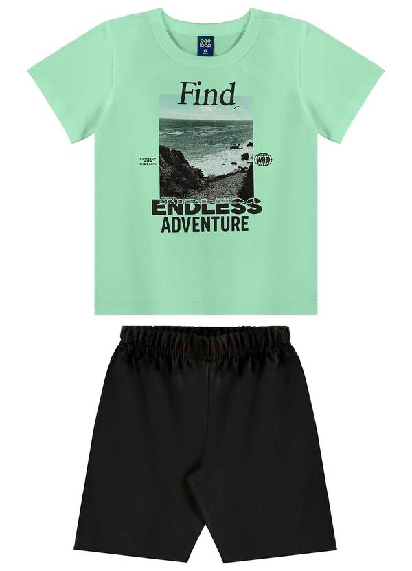 Conjunto Camiseta e Bermuda Menino Verde