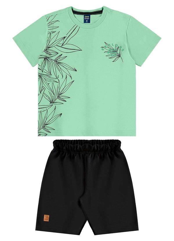 Vista 2 Conjunto Camiseta e Bermuda Menino Verde Bee Loop Bee Loop