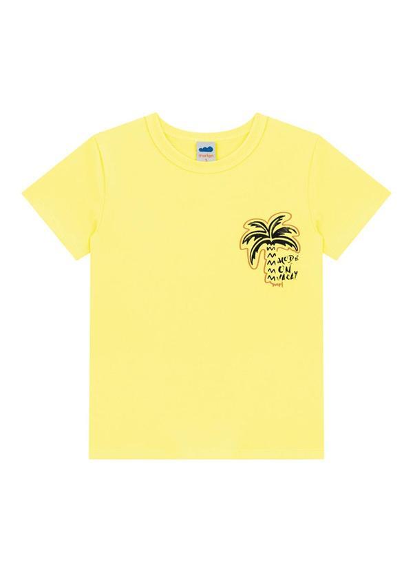 Vista 2 Conjunto Camiseta e Bermuda Moletinho Amarelo Marlan Marlan