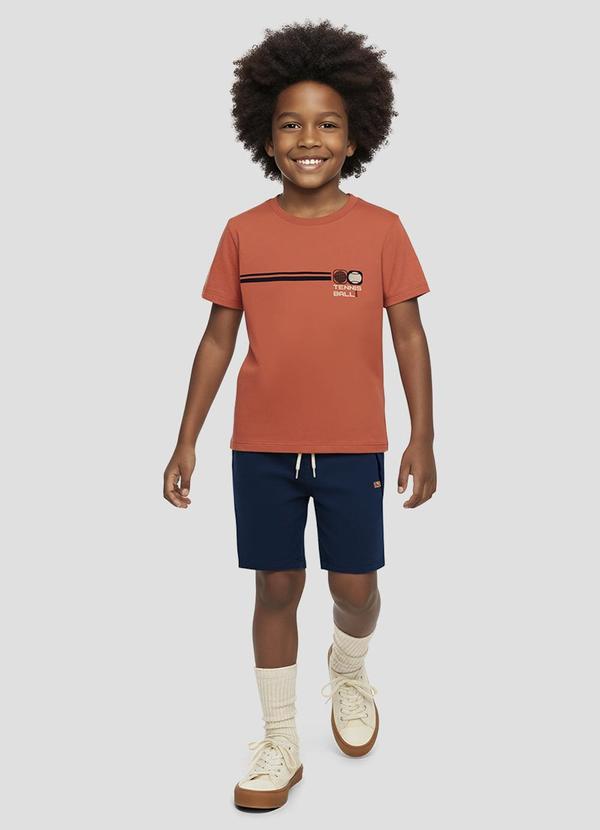 Conjunto Camiseta e Bermuda Sarja Light Laranja