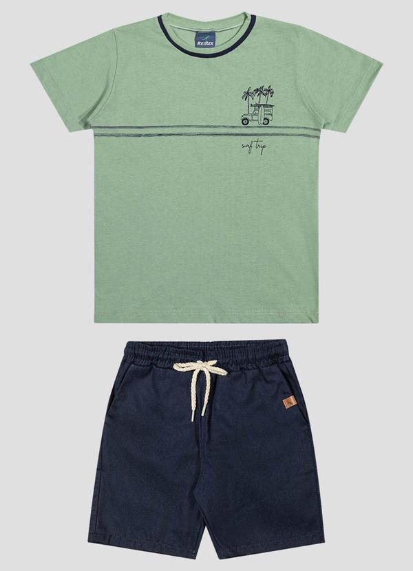 Conjunto Camiseta e Bermuda Sarja Light Verde