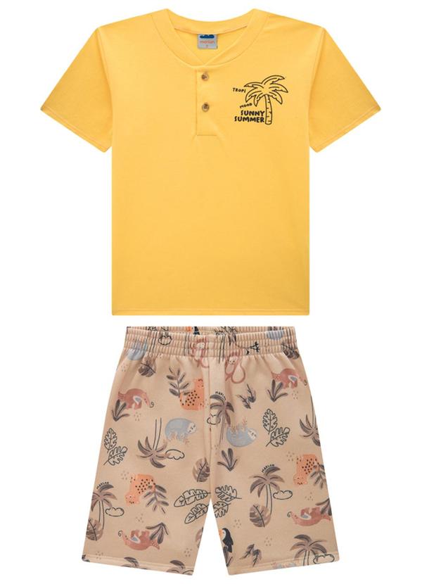Vista 2 Conjunto Camiseta e Bermuda Tropi Amarelo Marlan Marlan