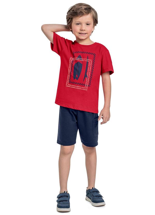 Conjunto Camiseta e Bermuda Vermelho