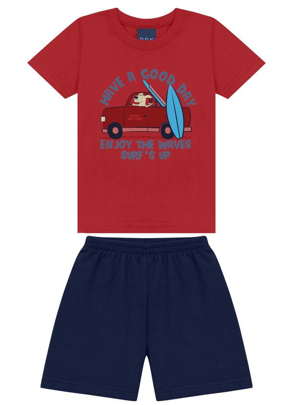 Conjunto Camiseta e Bermuda Vermelho