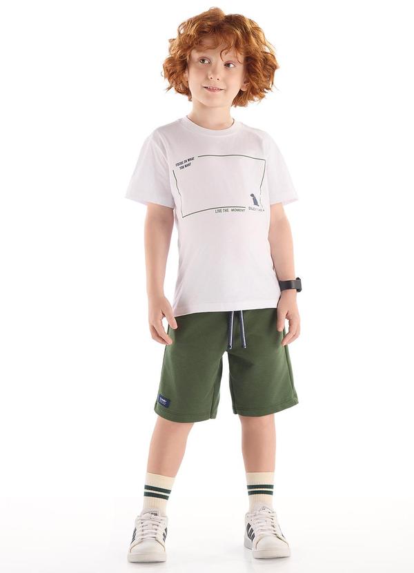 Conjunto Camiseta Estampa 3d Bermuda Branco