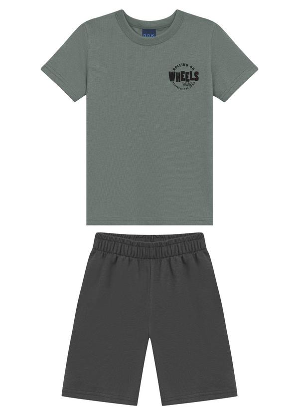 Conjunto Camiseta Estampa Wheels e Bermuda Verde