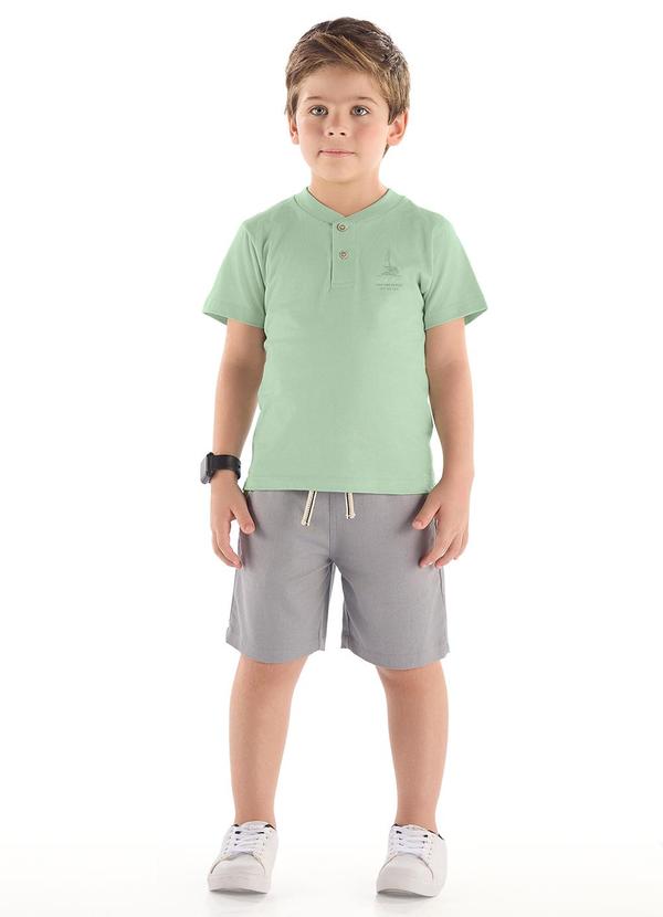 Conjunto Camiseta Estampada Bermuda Verde
