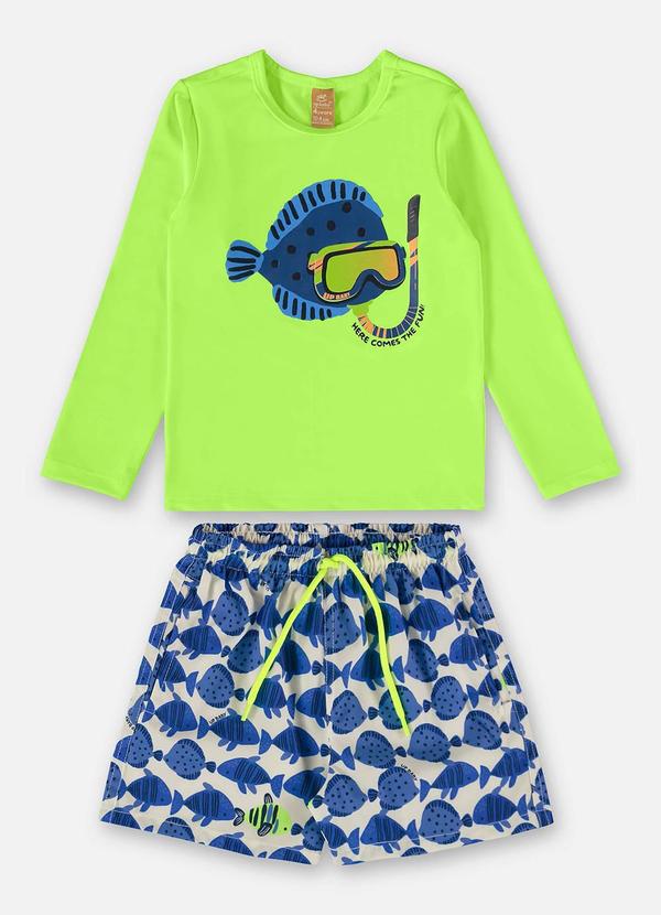 Conjunto Camiseta Fps+50 e Short Verde