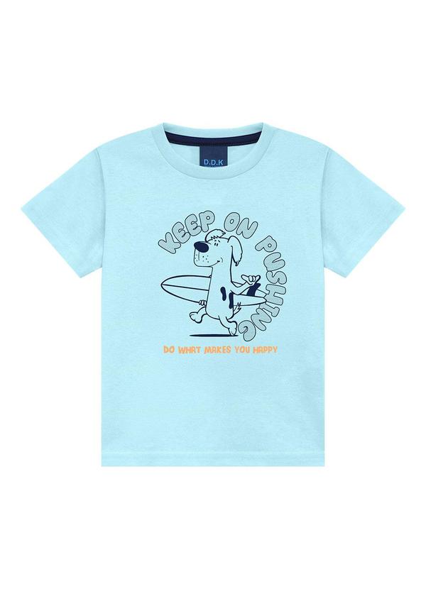Conjunto Camiseta Keep On Pushing e Bermuda Azul