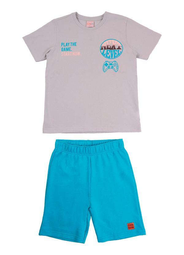 Vista 2 Conjunto Camiseta Mc e Bermuda Verde Tink Bink Tink Bink