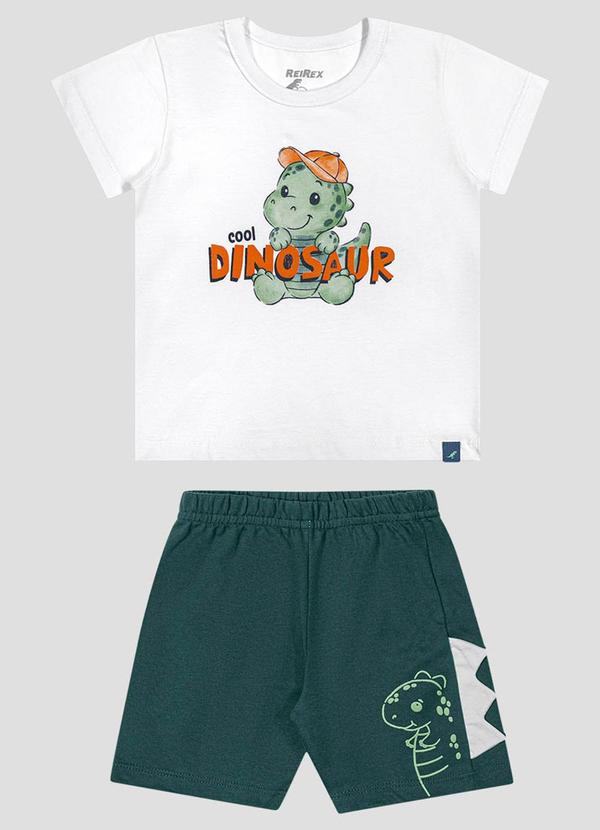Conjunto Camiseta Meia Malha e Bermuda Branco