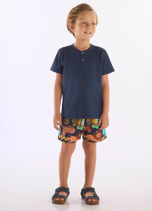 Conjunto Camiseta Short Safári Up Baby Azul