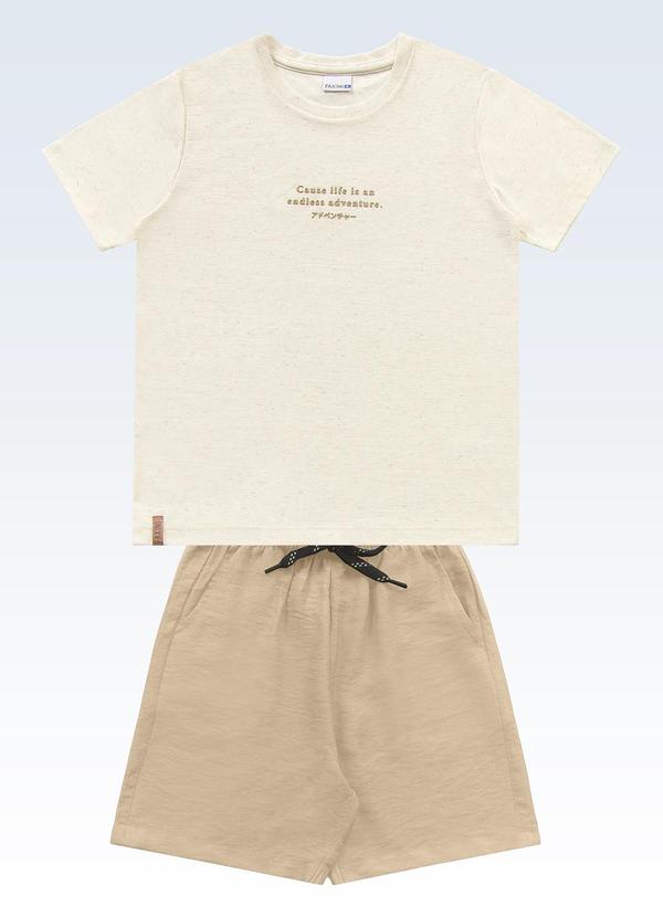 Conjunto Camiseta/Shorts Bege