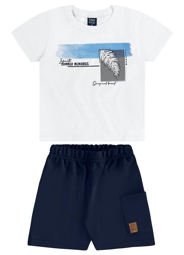 Conjunto Camiseta Tropical Bermuda Branco