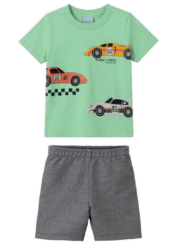 Conjunto Carro de Corrida Turbo Verde Água