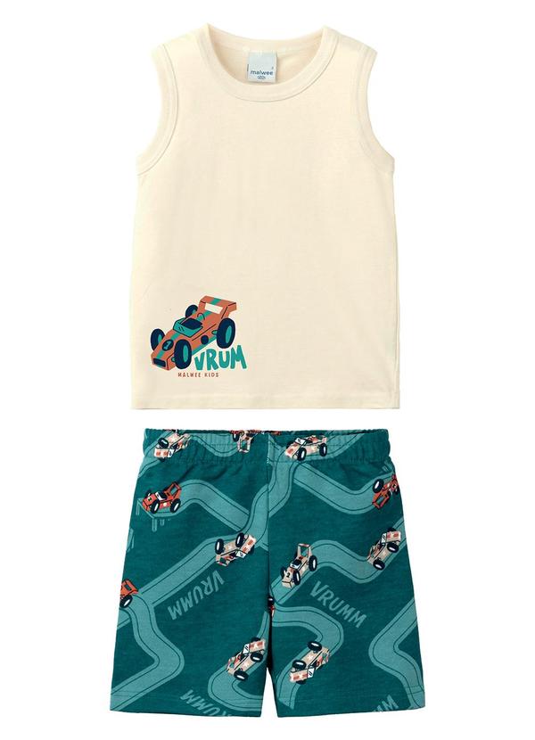 Conjunto Carro de Corrida Vrum Off White
