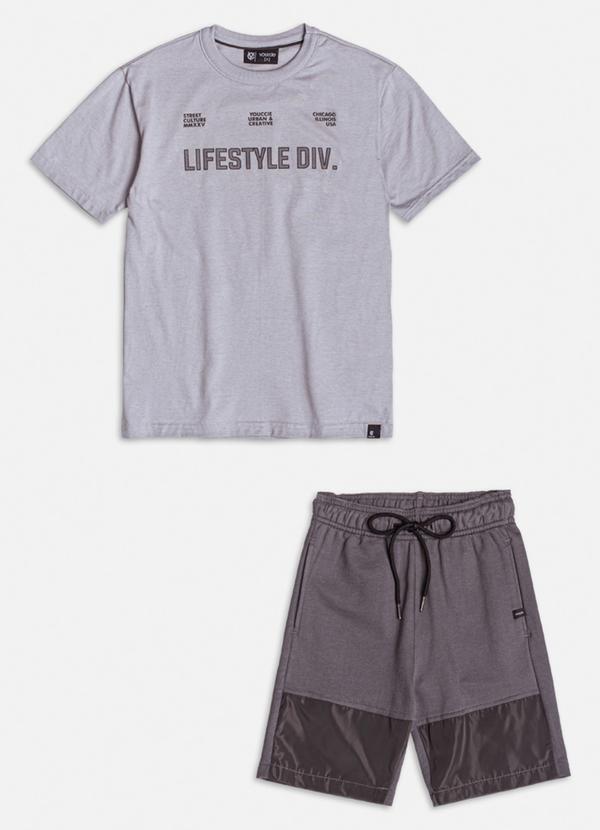 Vista 2 Conjunto Cinza com Estampa Lifestyle Cinza Youccie Youccie