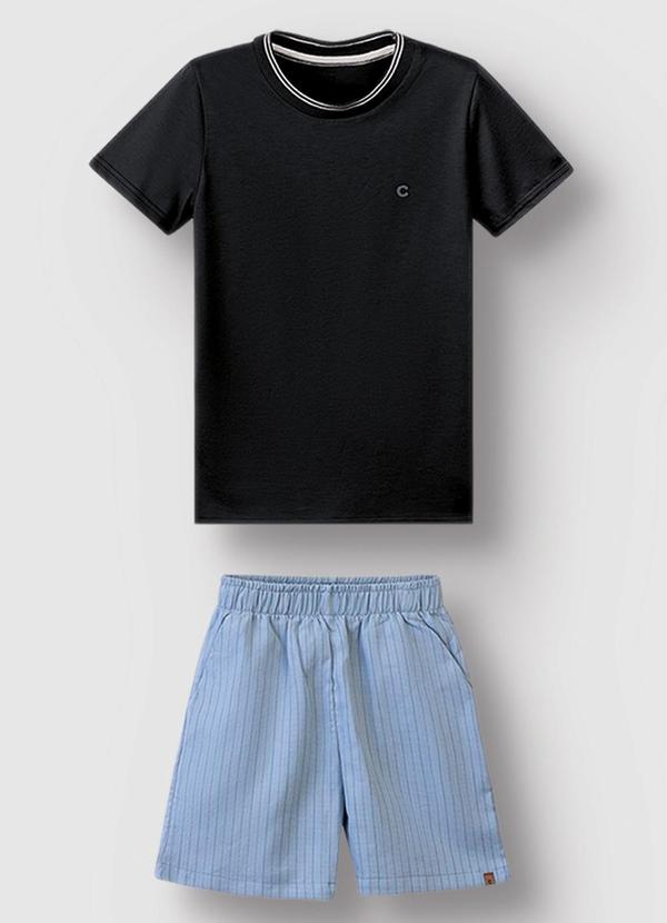 Vista 2 Conjunto com Algodão Pima Preto Carinhoso Carinhoso