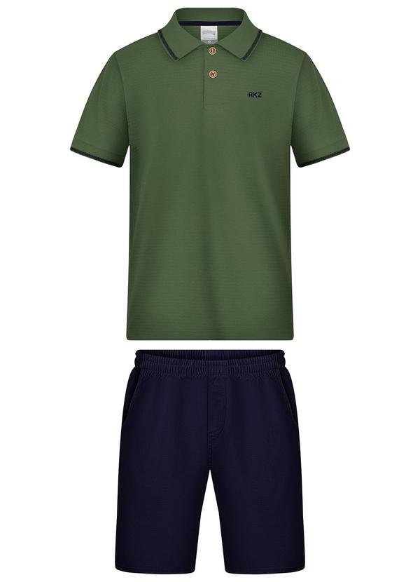 Conjunto com Bermuda e Camisa Polo Verde