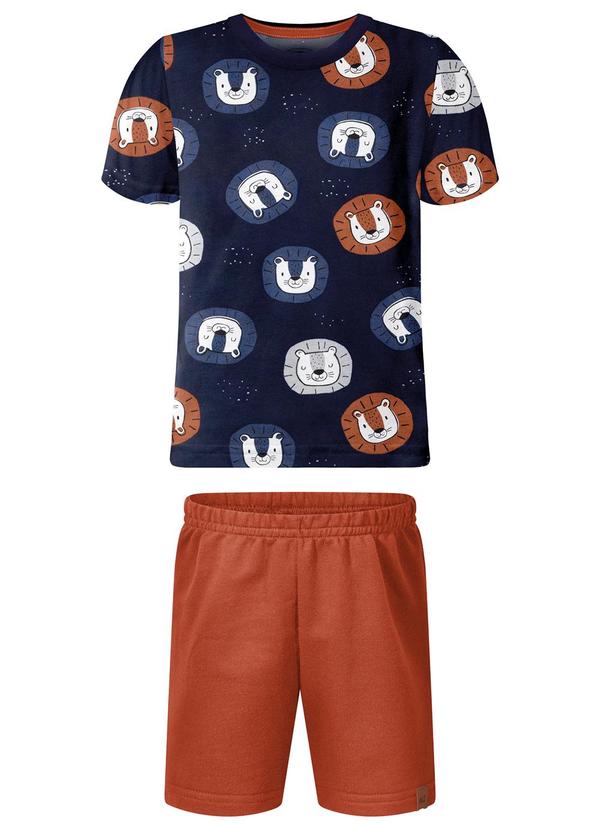 Conjunto com Bermuda Lisa e Camiseta Azul