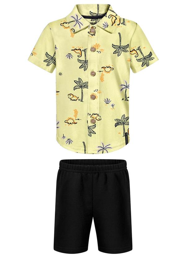 Vista 2 Conjunto com Camisa Estampada e Bermuda Amarelo Alakazoo Alakazoo
